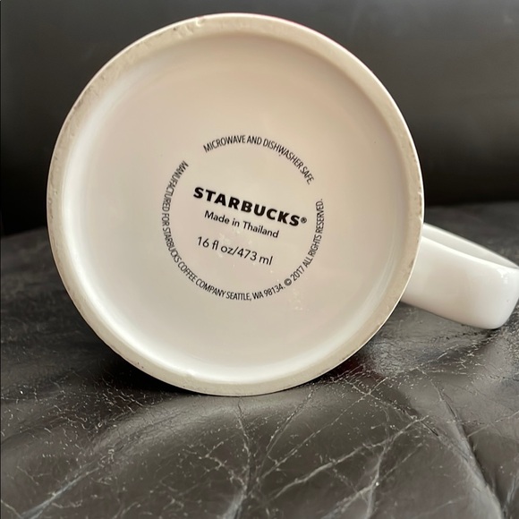 Starbucks Malaysia Mug with Gold Hibiscus and Red Accent - Picture 4 of 4